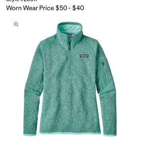 Patagonia Women's Better Sweater Quarter Zip Teal